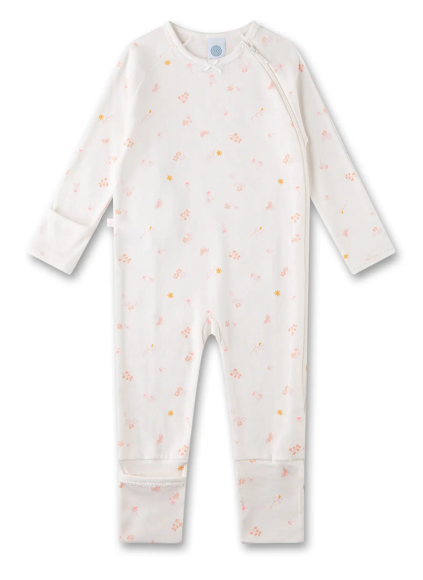 Sanetta Baby Mädchen Strampler in Creme Weiß mit Kleinen Blumen