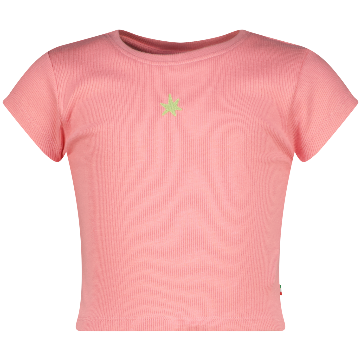 Vingino Crop Top Feinripp in Spring Peach - Korall mit Stickerei - SALE Vingino Crop Top Feinripp in Spring Peach - Korall mit Stickerei - SALE