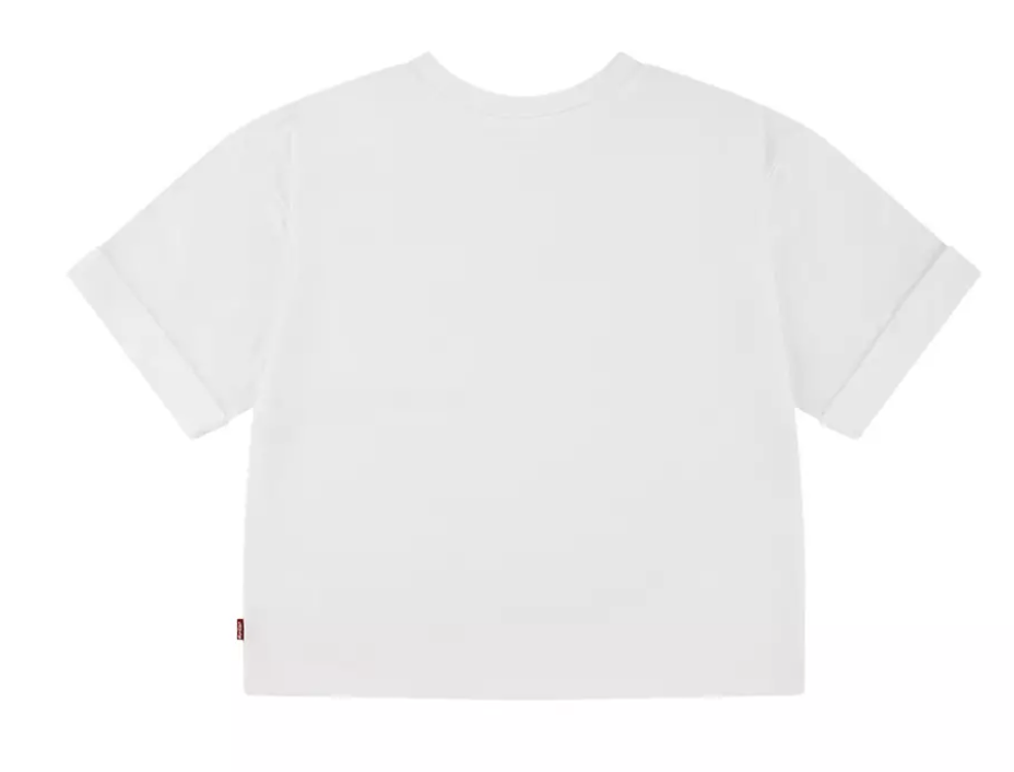 Levi's Mädchen Cropped T-shirt in Weiß mit Lochmuster Tasche - SALE Levi's Mädchen Cropped T-shirt in Weiß mit Lochmuster Tasche - SALE