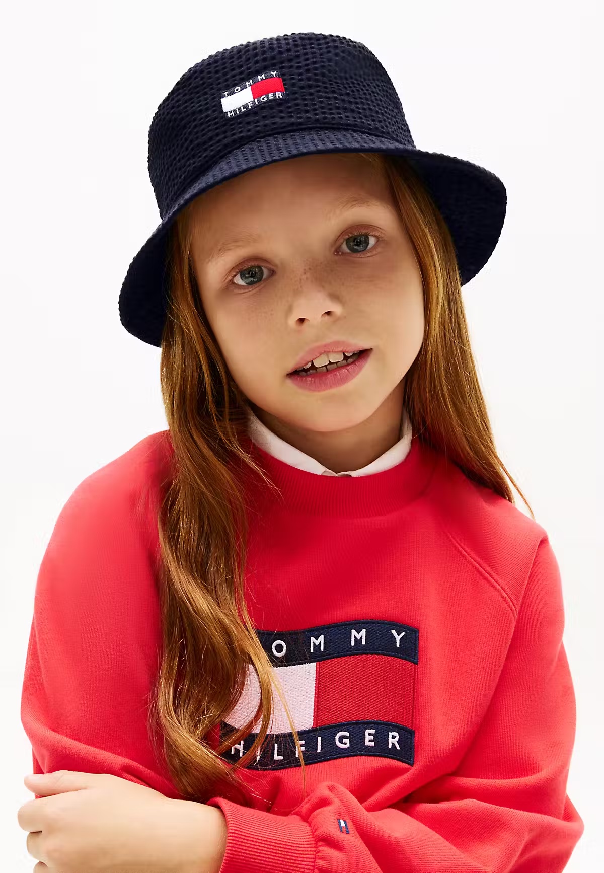 Tommy Hilfiger Wavy Flag Seersucker Bucket Hat in Navy Blau Tommy Hilfiger Wavy Flag Seersucker Bucket Hat in Navy Blau