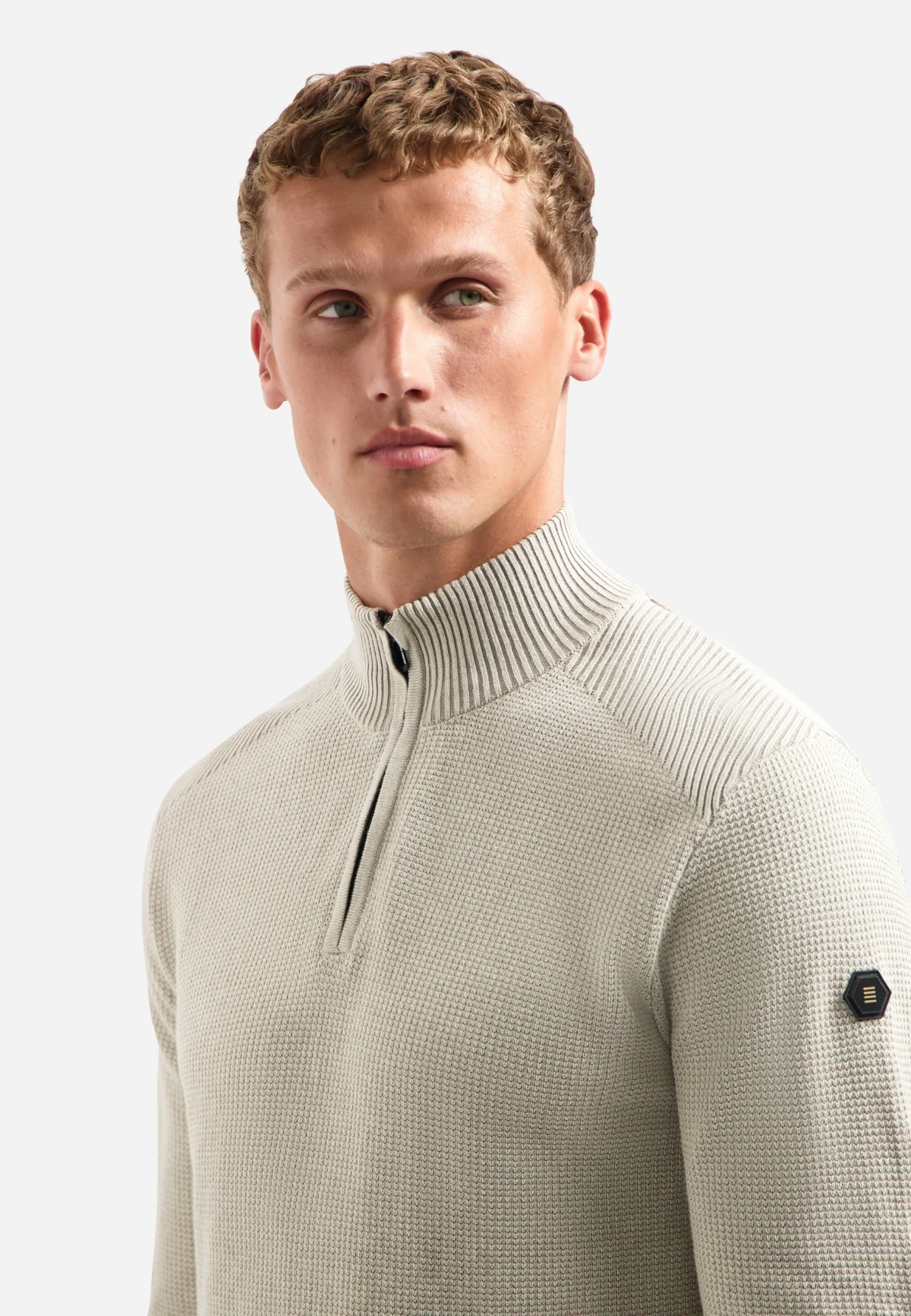 No Excess Herren Halfzip Pullover in Sand