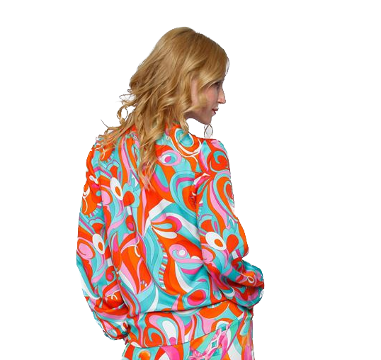 1-2-8244-154817-395_image3 Emily van den Bergh Viskose Bluse mit Retroprint & Bindeband