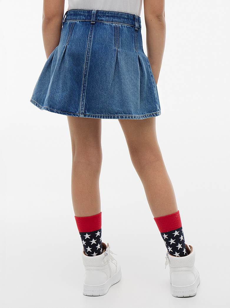 Tommy Hilfiger Jeansrock mit Plissee Denim Blau