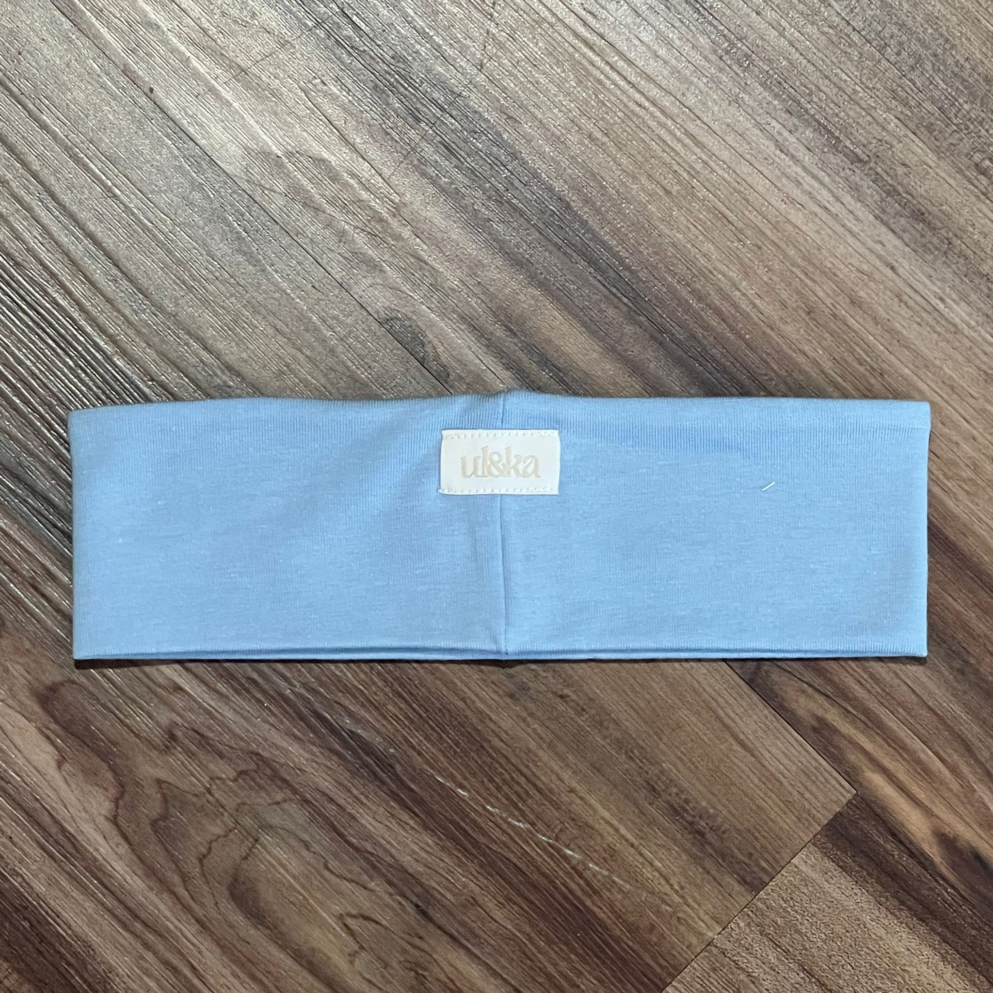 PHOTO-2023-05-25-14-27-49 UL & Ka Stirnband - handgefertigt - Unifarbe Graublau - Stone Blue