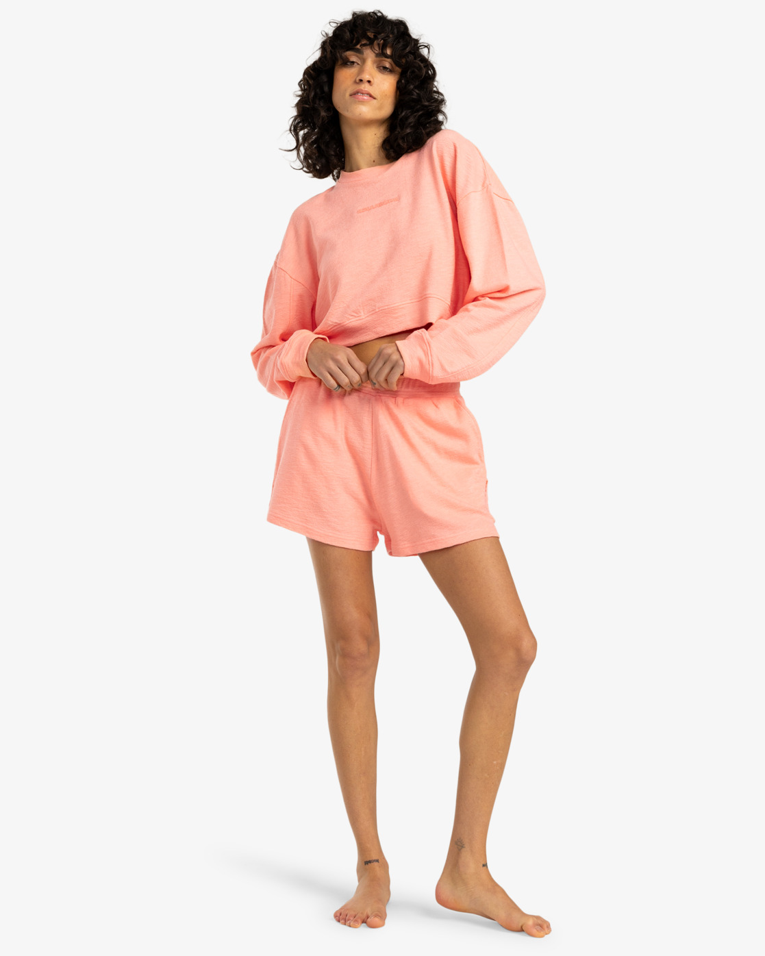 Billabong Sunny Frottee Shorts mit elastischem Bund - Peach Tart - SALE Billabong Sunny Frottee Shorts mit elastischem Bund - Peach Tart - SALE