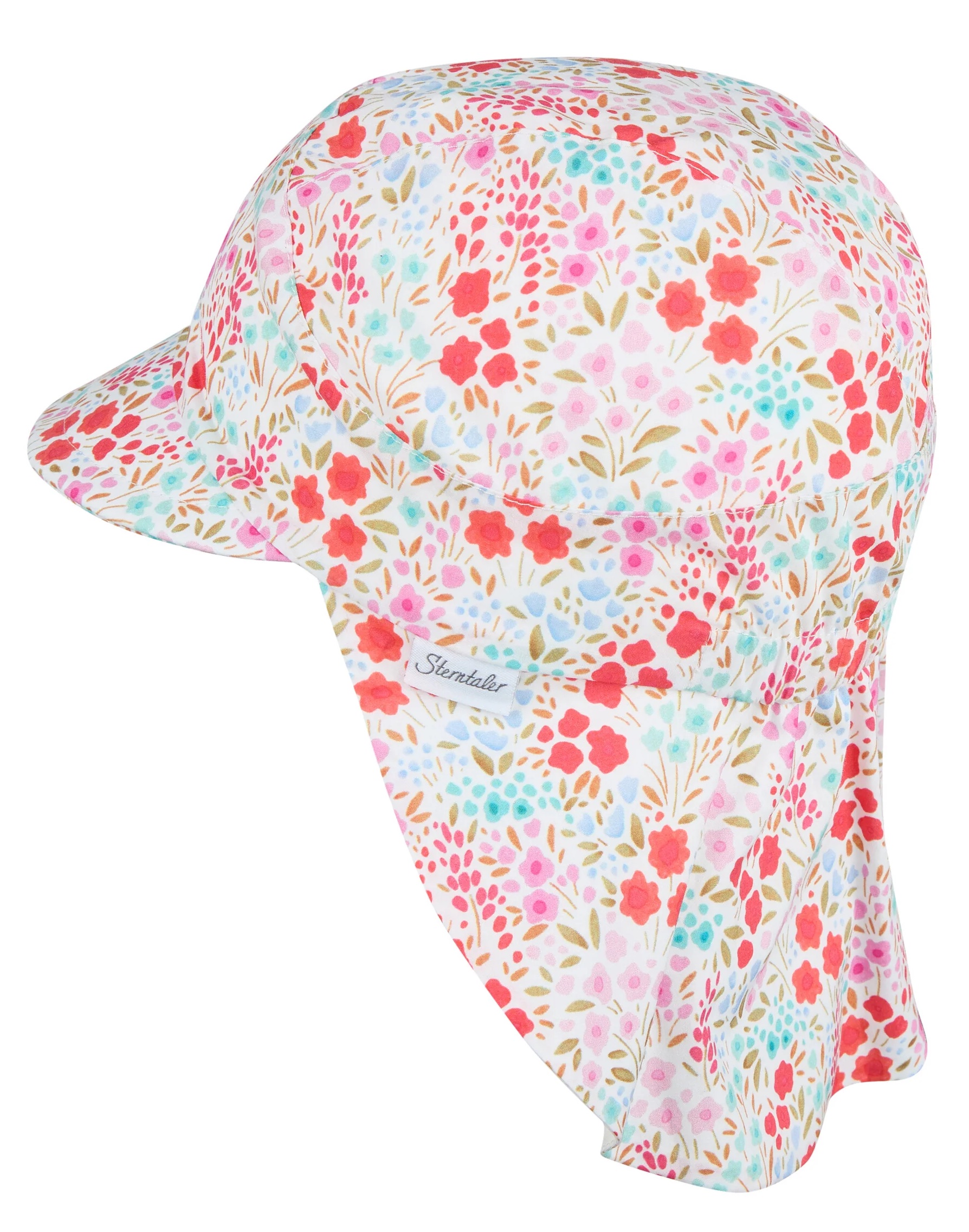 Sterntaler Schirmmütze mit Nackenschutz Blumen