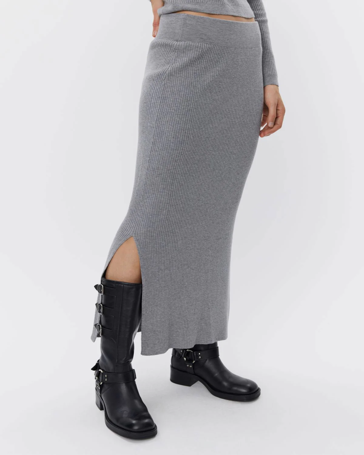 Sofie Schnoor Strickrock - Grau meliert - SALE