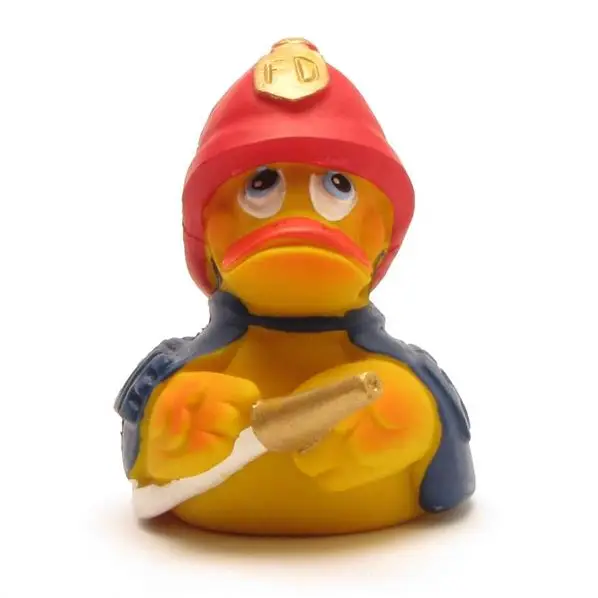 Lanco Duck - Naturkautschuk Badeente Gummiente - Feuerwehrmann