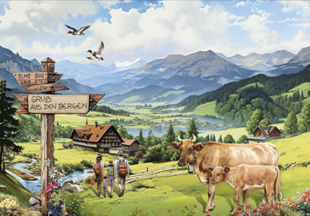 Edition Gollong Grußkarte - Grüße aus den Bergen