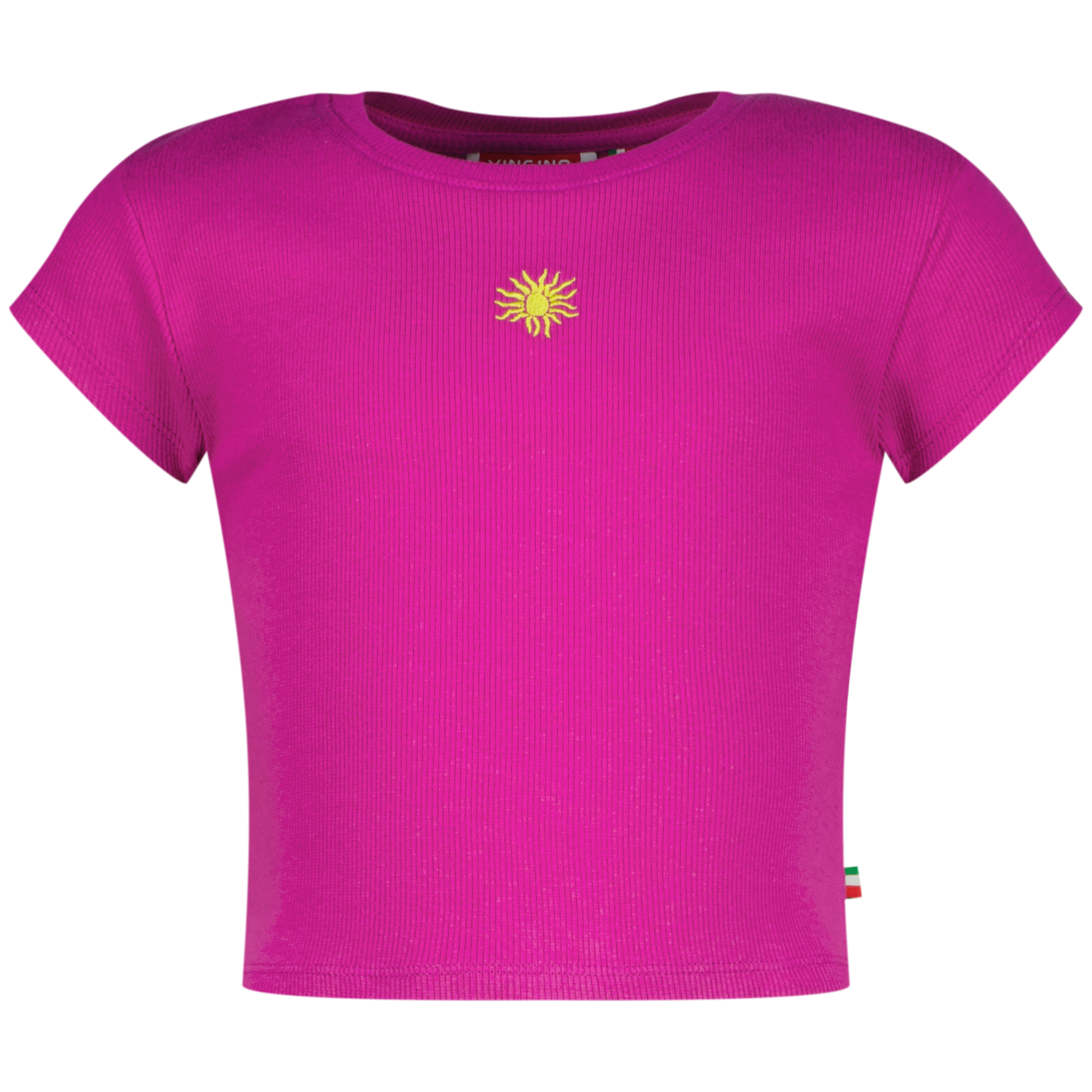 Vingino Crop Top Feinripp in Aster Pink - Pink/Lila mit Stickerei - SALE Vingino Crop Top Feinripp in Aster Pink - Pink/Lila mit Stickerei - SALE