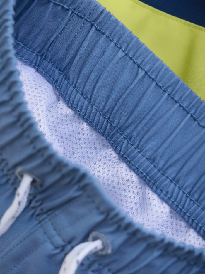 Color Kids Badehose Long Schwimmshort - Colorblock Blau Gelb