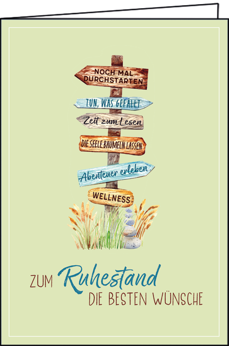 Edition Gollong Grußkarte - Zum Ruhestand die Besten Wünsche