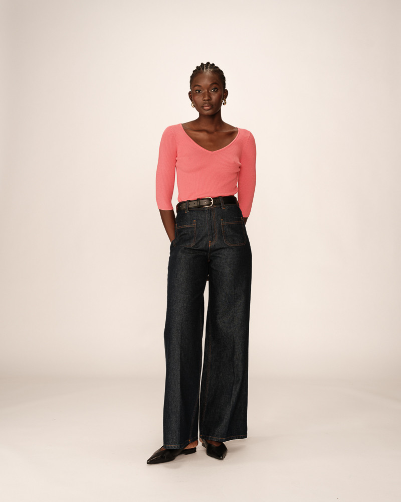 Grace & Mila Paige Pullover in Flamingo Coral Rippstrick - SALE Grace & Mila Paige Pullover in Flamingo Coral Rippstrick - SALE