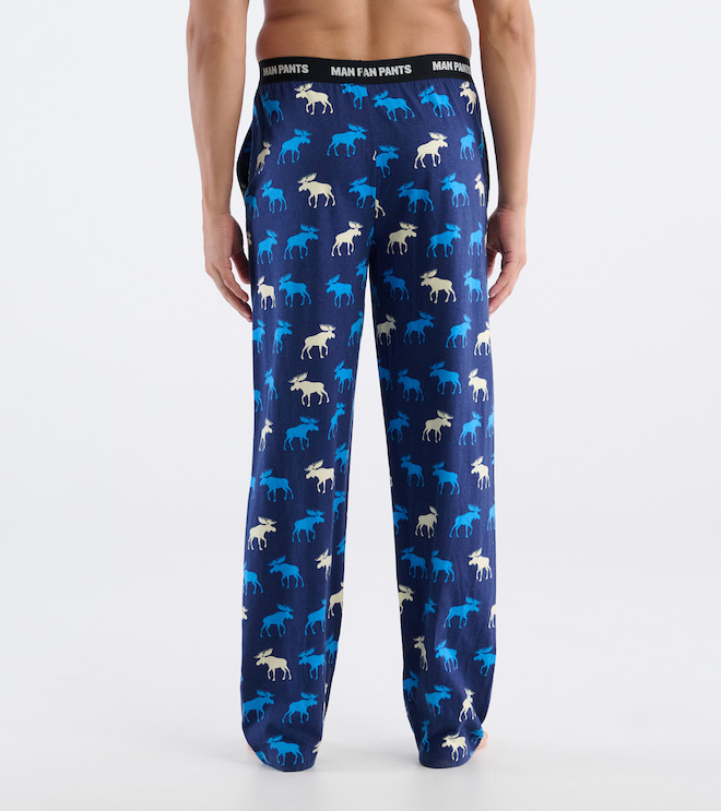 Little Blue House Pyjama Hose für Herren - Lounge Pants - Elche in Blau Little Blue House Pyjama Hose für Herren - Lounge Pants - Elche in Blau
