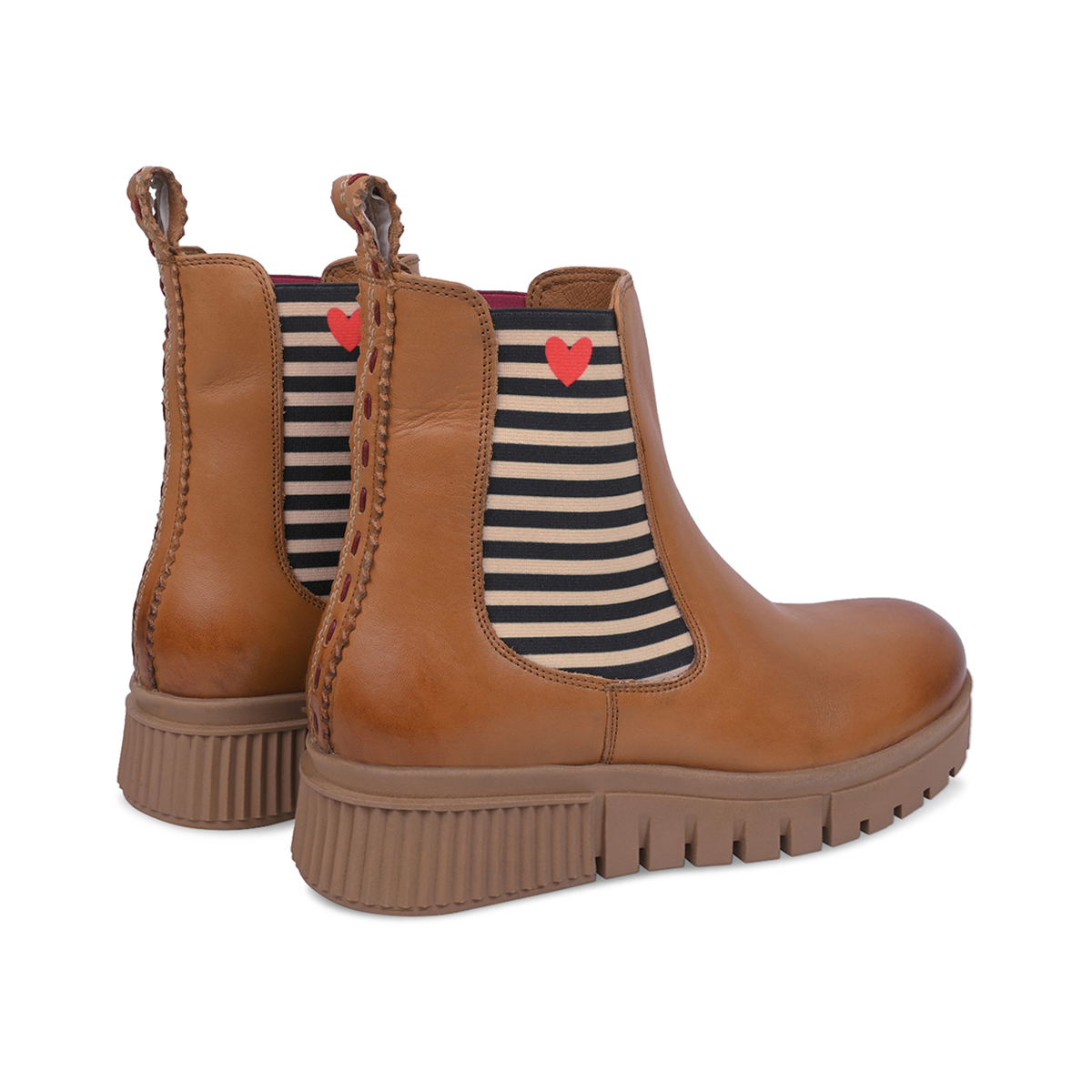 Crickit Stiefel NAELLE in Cognac mit Streifen und kleinem Herzchen - SALE Crickit Stiefel NAELLE in Cognac mit Streifen und kleinem Herzchen - SALE