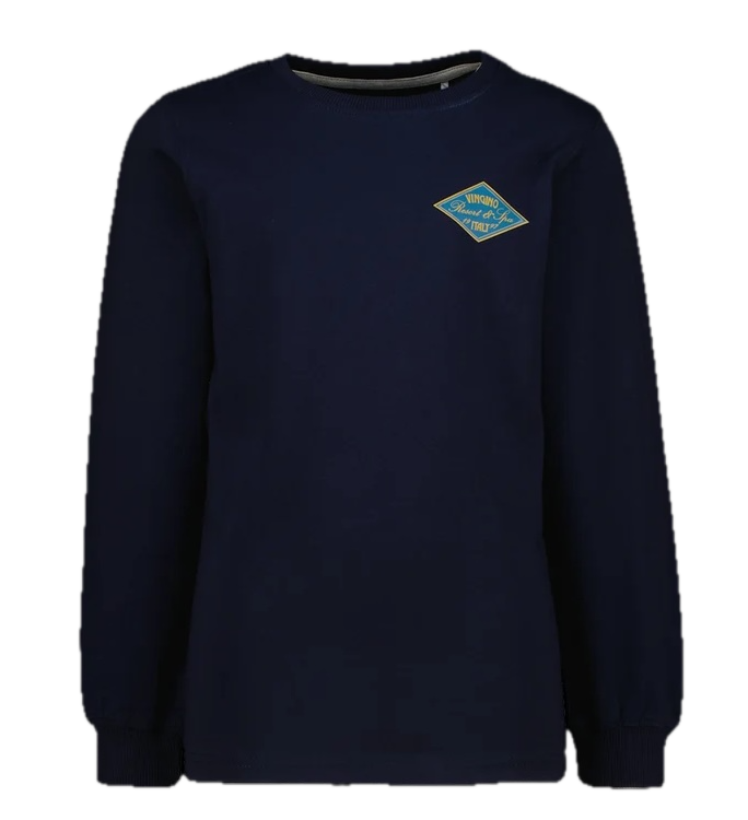 Vingino Jungs Pyjama Warrow in Dunkelblau mit Muster – Baumwoll-Stretch Schlafanzug