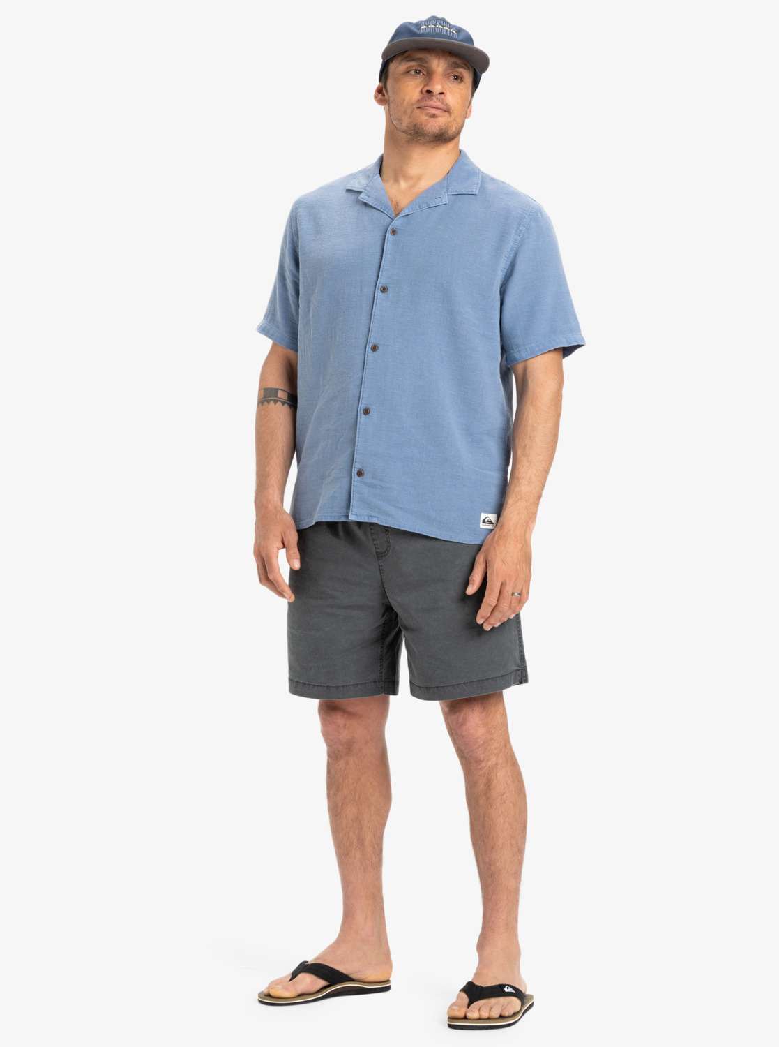 Quiksilver Sunrise Super Soft Kurzarm Hemd mit Hemp für Männer
