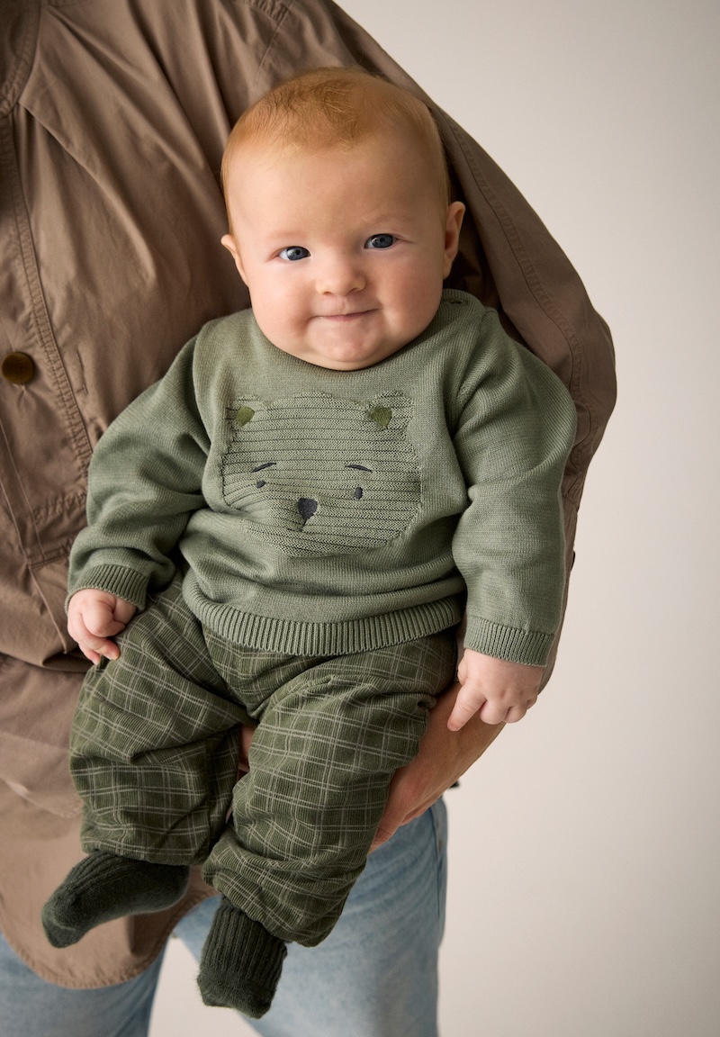 Minymo Baby Hose Kordhose in Beetle Grün mit Karo Minymo Baby Hose Kordhose in Beetle Grün mit Karo
