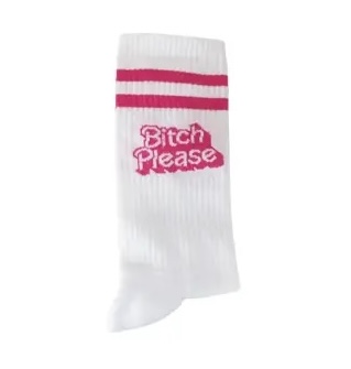 Pegada Sport Socken in Weiß mit Pink - Bitch please