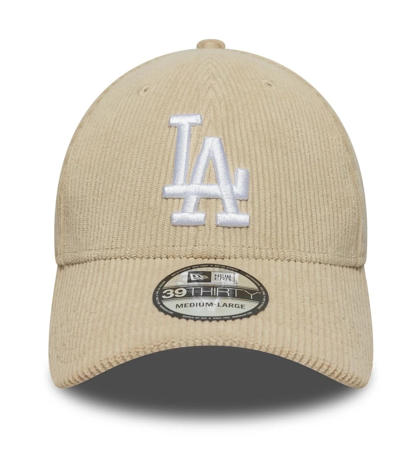 New Era LA Dodgers MLB Cord 39THIRTY Stretch Fit Cap in Creme Beige
