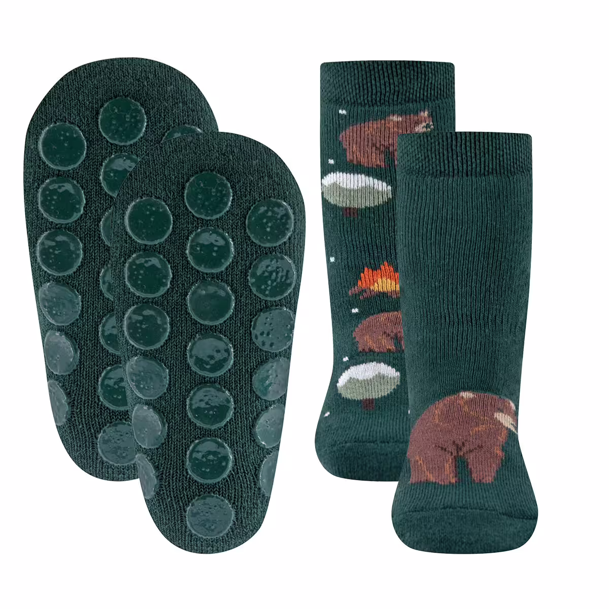 Ewers Stoppersocken SoftStep 2er Pack in Grün - Bär Ewers Stoppersocken SoftStep 2er Pack in Grün - Bär