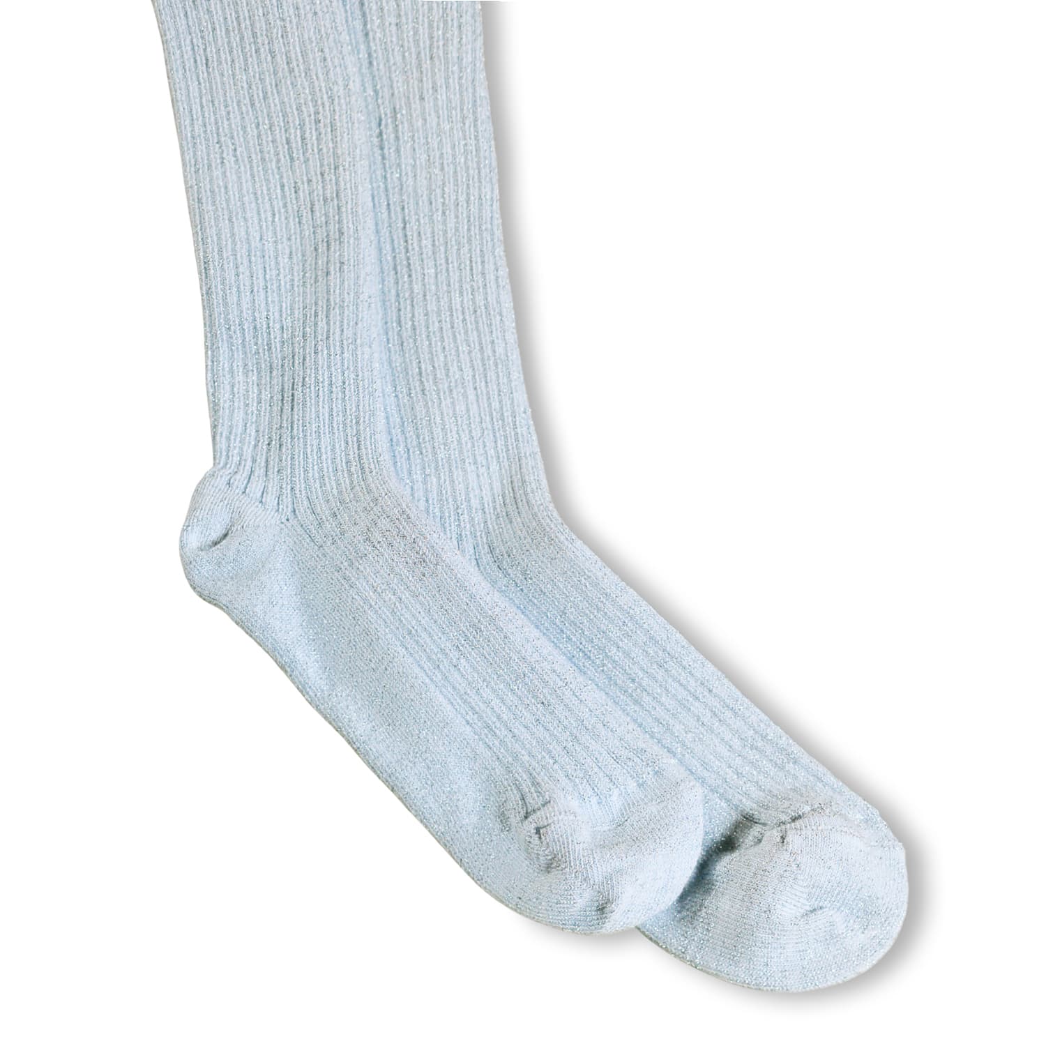 Molo Glitzer Strumpfhosen Baumwolle Mischung Gerippt - Morning Sky Blau