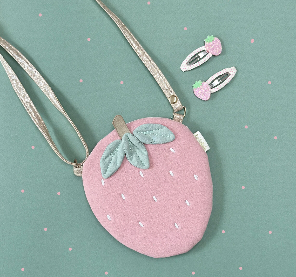 Strawberry-rkxk3e2w Rockahula Strawberry Haarspangen Rosa Gepunktet - Glitzer Erdbeere
