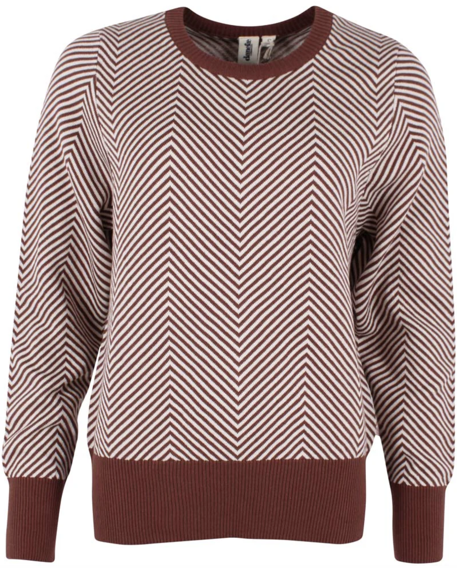 Danefae Damen Strickpullover Danefox in Braun & Creme Zick Zack Chevron