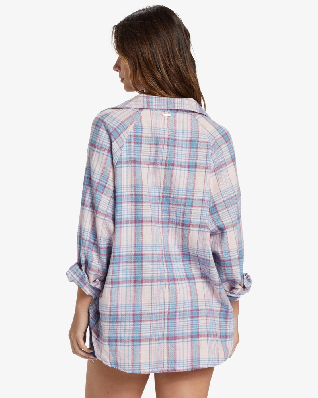 Billabong Best Time Langärmliges Hemd für Frauen - Washed Berry/Rosa-Blau kariert - SALE Billabong Best Time Langärmliges Hemd für Frauen - Washed Berry/Rosa-Blau kariert - SALE