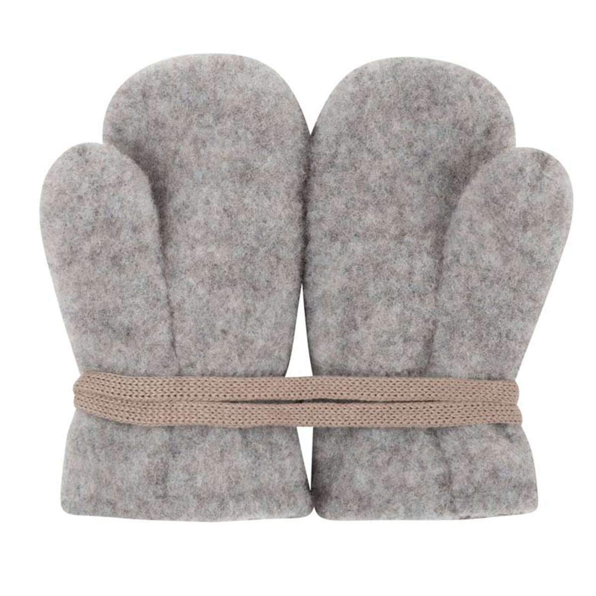 Pure Pure Baby Fäustlinge Merinowolle Fleece mit Bindeband in Moonrock Grau Pure Pure Baby Fäustlinge Merinowolle Fleece mit Bindeband in Moonrock Grau