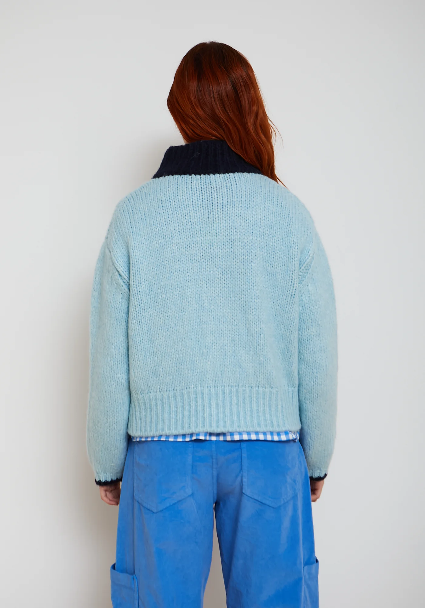 Dr Bloom Cardigan Jammy Strickjacke mit Reißverschluss in Himmelblau