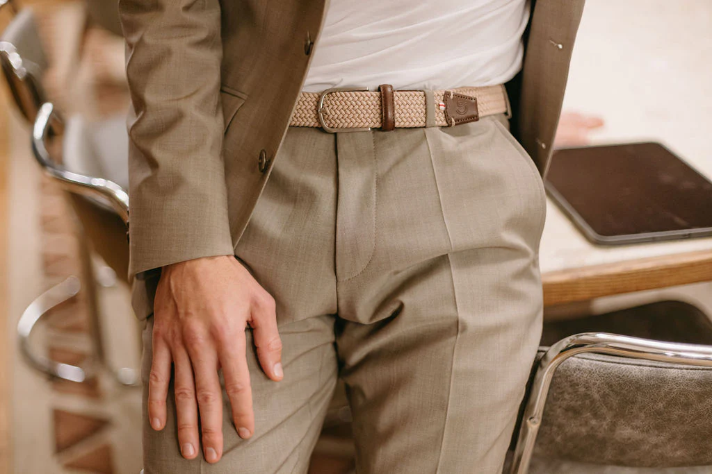 La Boucle DUBAI Herren Stretch Gürtel Mono Beige La Boucle DUBAI Herren Stretch Gürtel Mono Beige