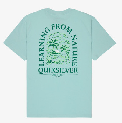Quiksilver Evo Learning Kurzarm T-Shirt für Männer in Blue Haze Blau - Palmen