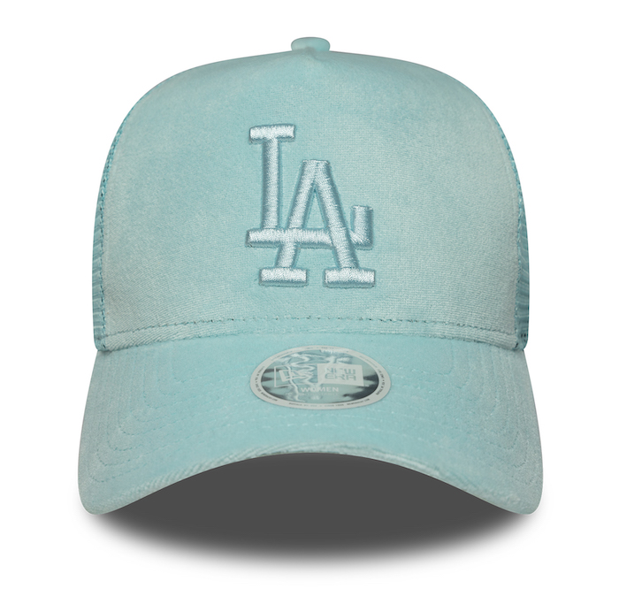 New Era Womens Velour Trucker Cap in Helles Türkis Blau