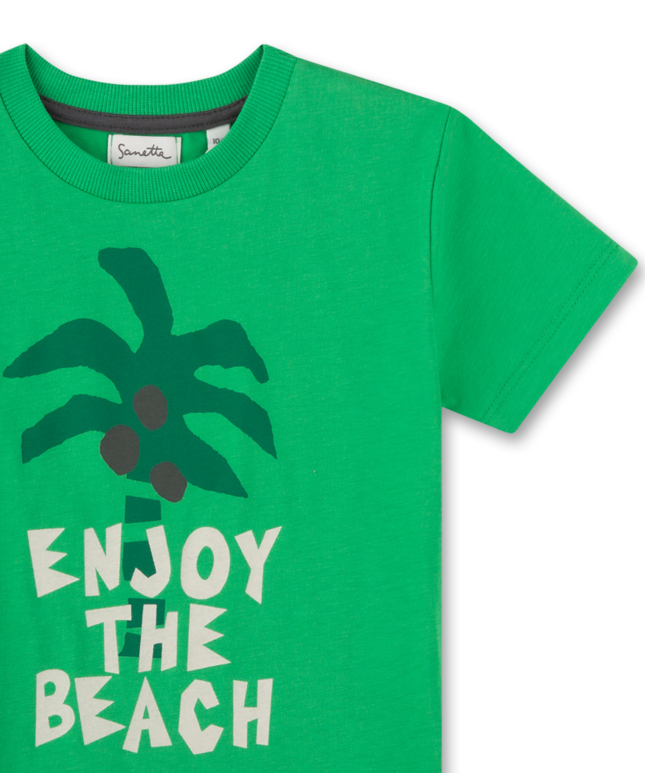 Sanetta Jungs Tshirt in Grün - Enjoy the beach