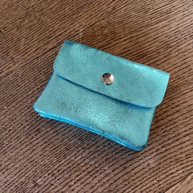 BFF Soft Leder Glitzer Geldbeutel in Aqua Türkis - Klein