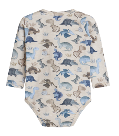 Hust & Claire Buster Langarm Body GOTS Baumwolle - Bunte Dinos