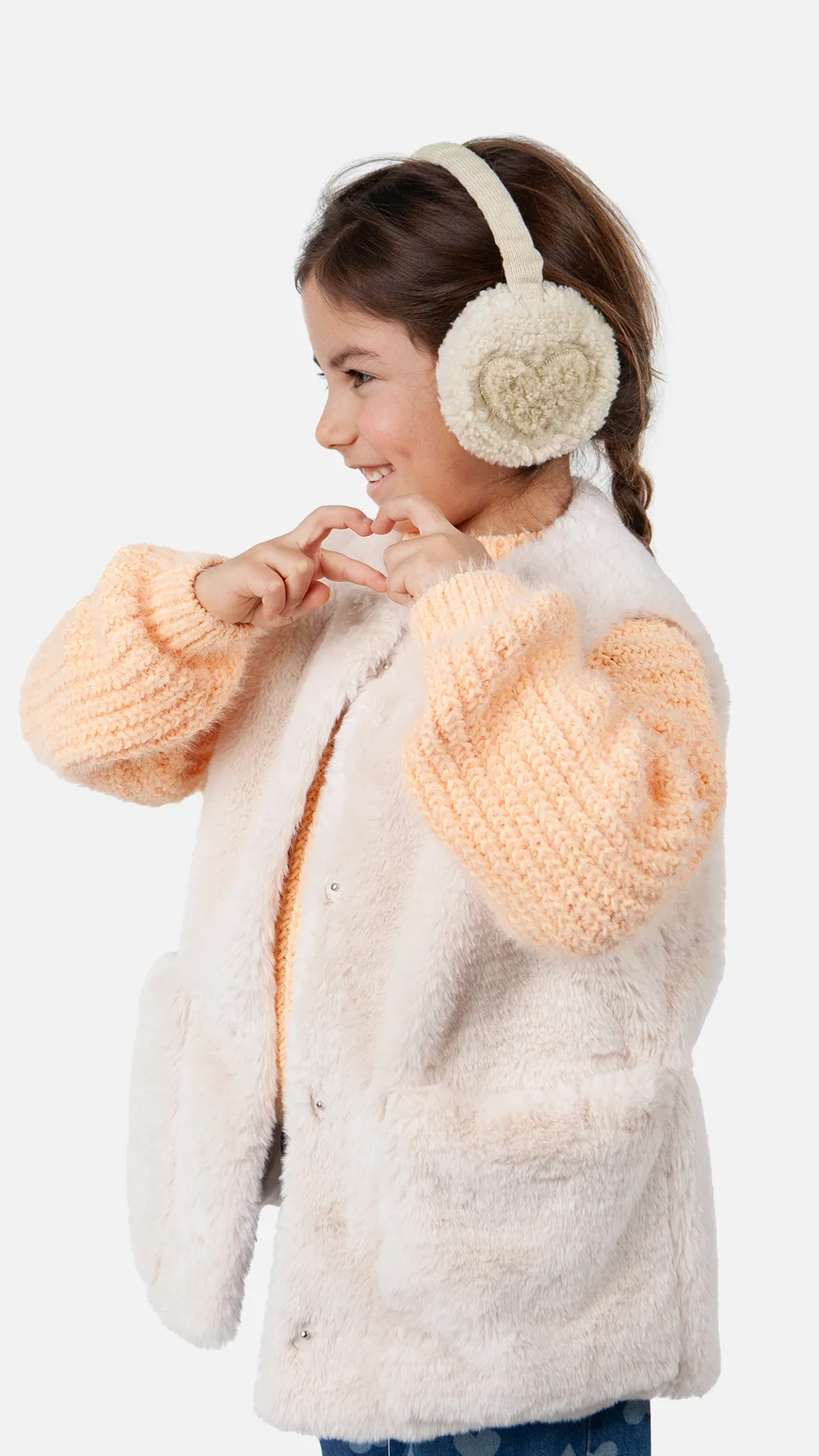 Barts Bozzie Earmuffs in Cream Teddy - Herz