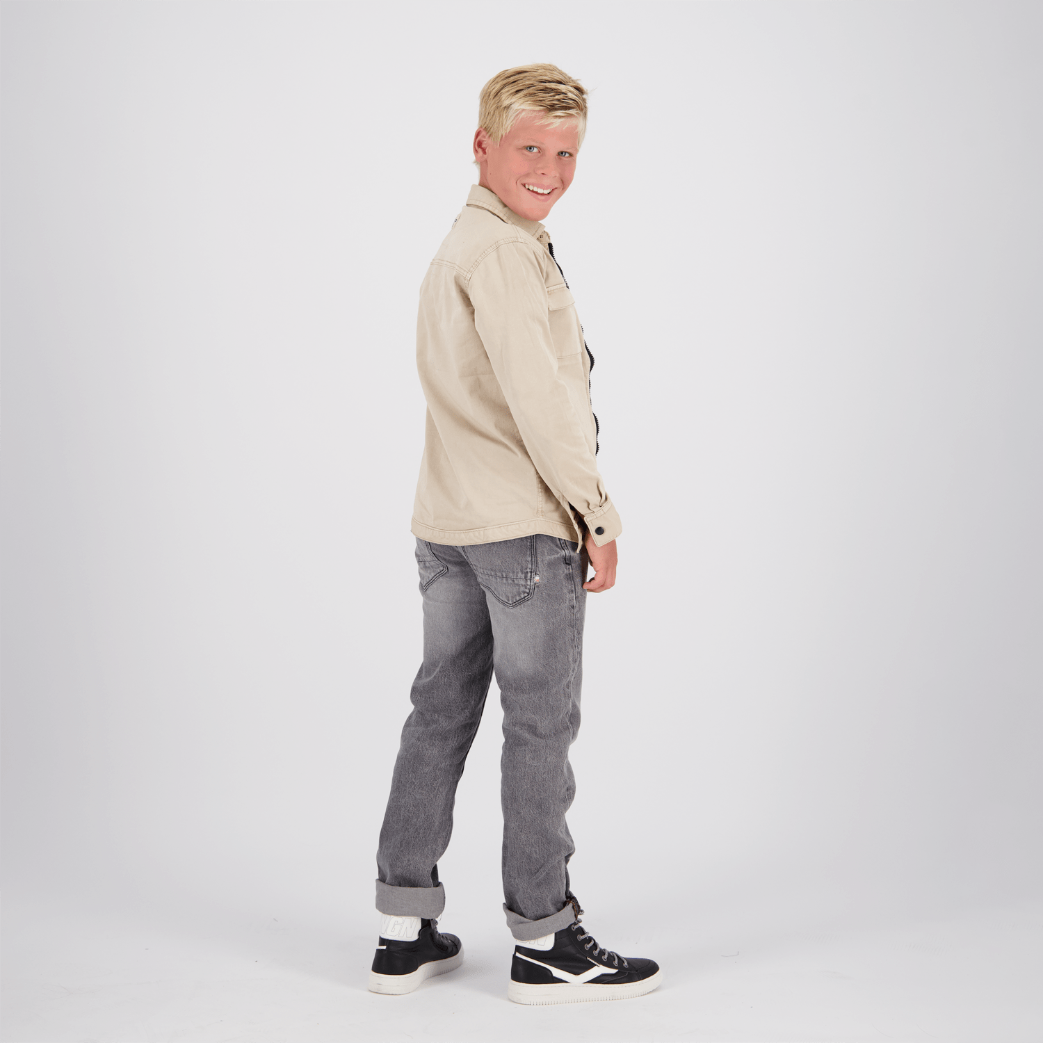 Vingino Jeans BAGGIO VINTAGE - Regular Fit Jog Jeans in Light Grey