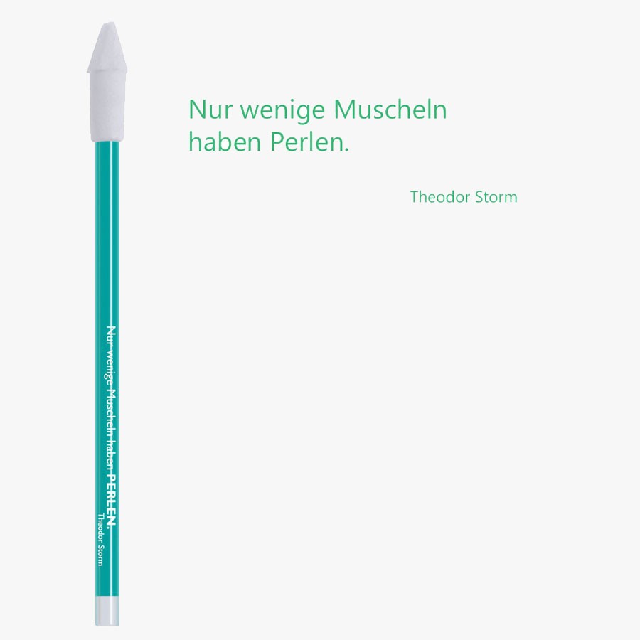 CEDON Bleistift in Grün mit Radierer - Nur Wenige Muscheln haben Perlen
