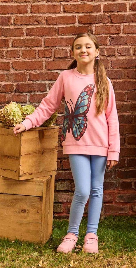 Hatley Kids Sea Pink Butterfly Sweatshirt in Rosa Wasserfarbe Schmetterling - SALE Hatley Kids Sea Pink Butterfly Sweatshirt in Rosa Wasserfarbe Schmetterling - SALE
