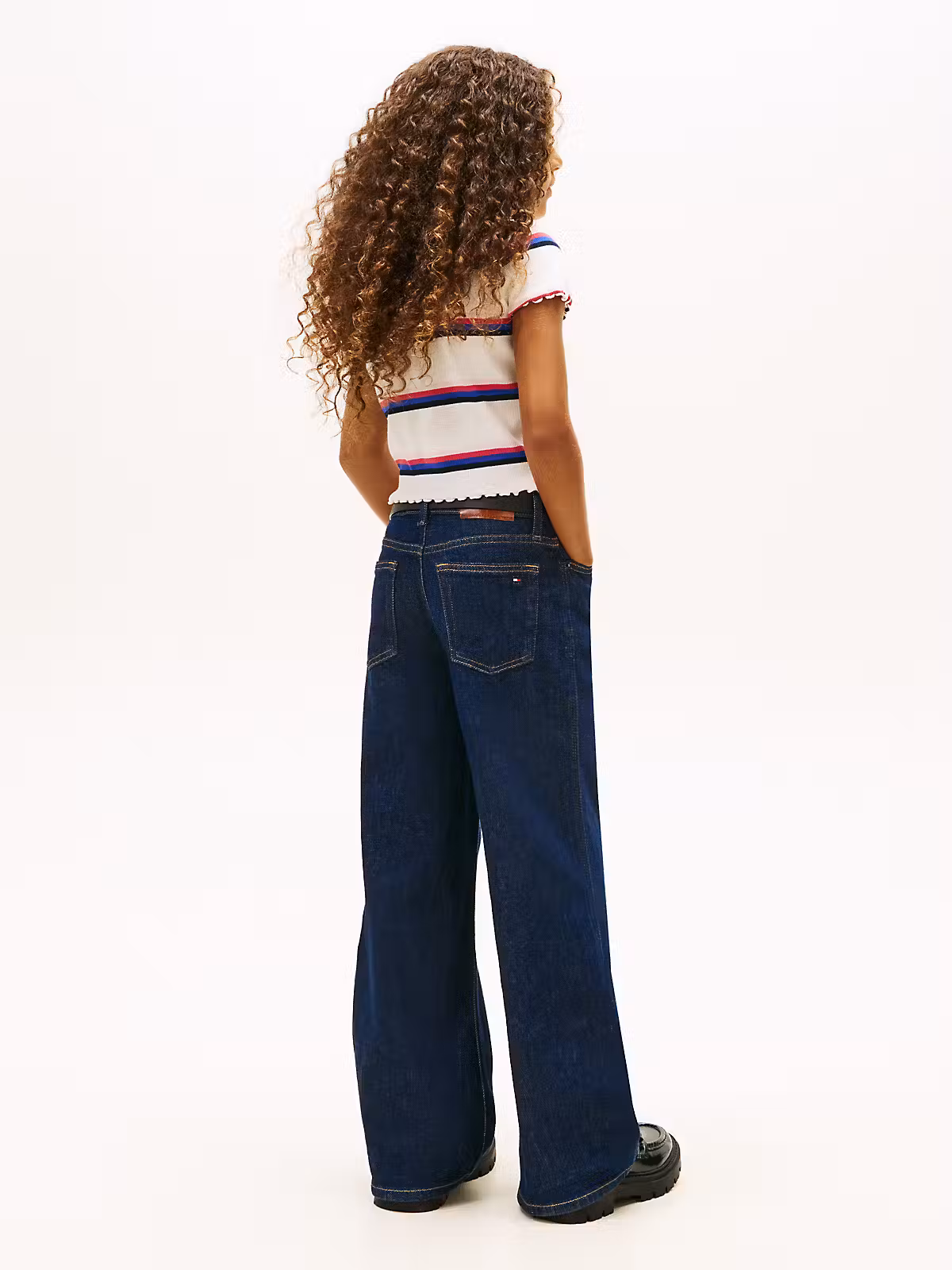 Tommy Hilfiger Kinder Mädchen Essential Rib Top in Weiß mit Streifen Tommy Hilfiger Kinder Mädchen Essential Rib Top in Weiß mit Streifen