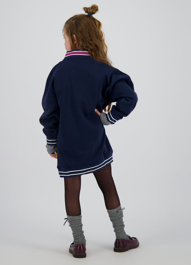 Vingino Pradine College Sweatkleid in Navy Blau & Maroon Rot