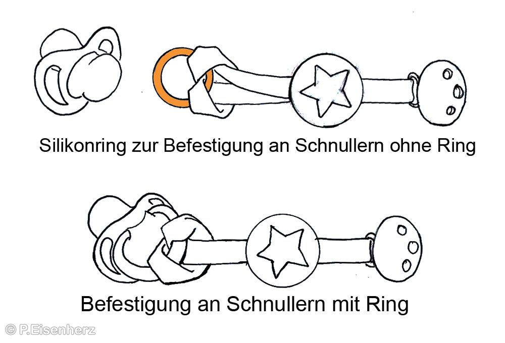 schnullerband-motiv-brezel_2 P.Eisenherz Schnullerband - "Geweih" rosa kariert