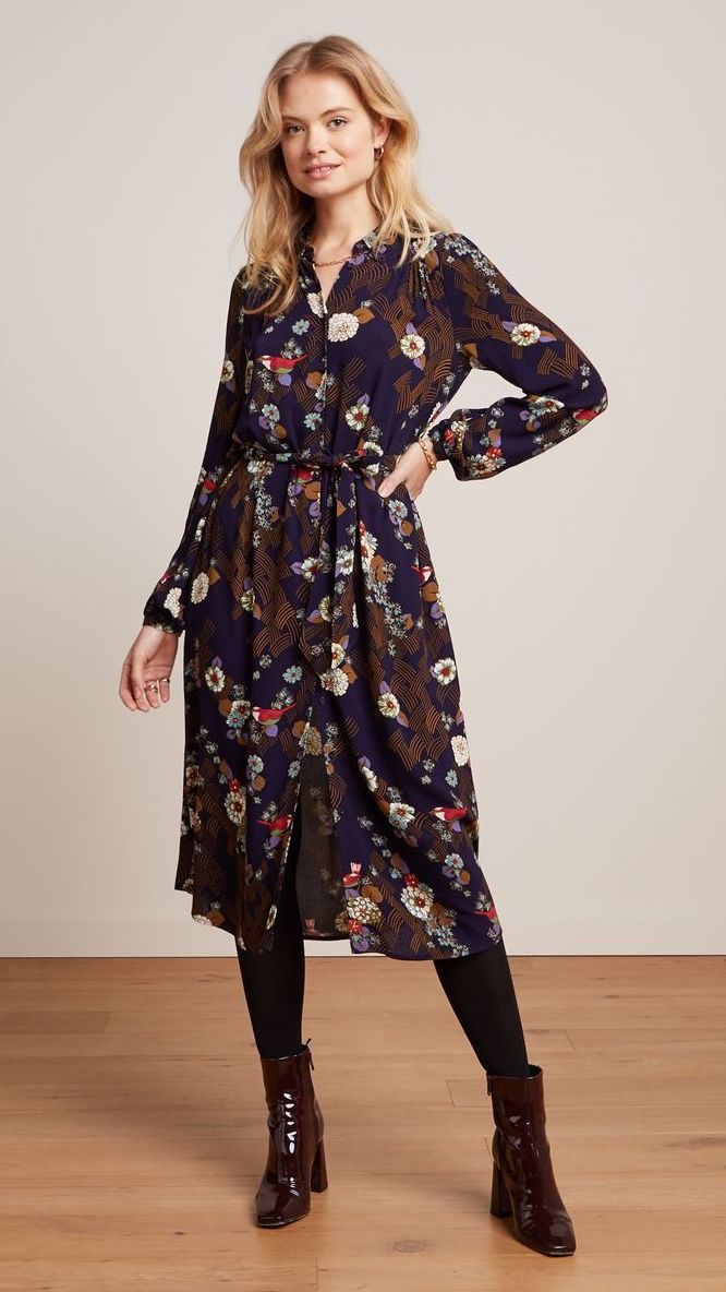 King Louie Carina Kleid Rising in Evening Blue - SALE King Louie Carina Kleid Rising in Evening Blue - SALE
