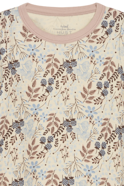 Hust & Claire Abba Wolle Bambus Langarm Shirt in Ecru Creme - Rosa Blau Blumen Hust & Claire Abba Wolle Bambus Langarm Shirt in Ecru Creme - Rosa Blau Blumen