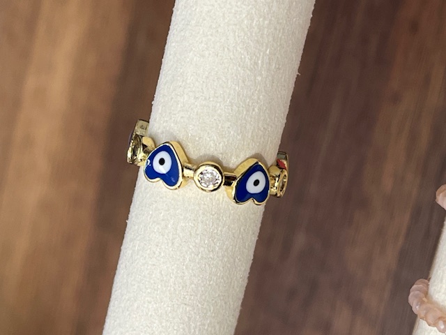Lua Ring für Damen Gold Herzen - Navy Blau Lua Ring für Damen Gold Herzen - Navy Blau
