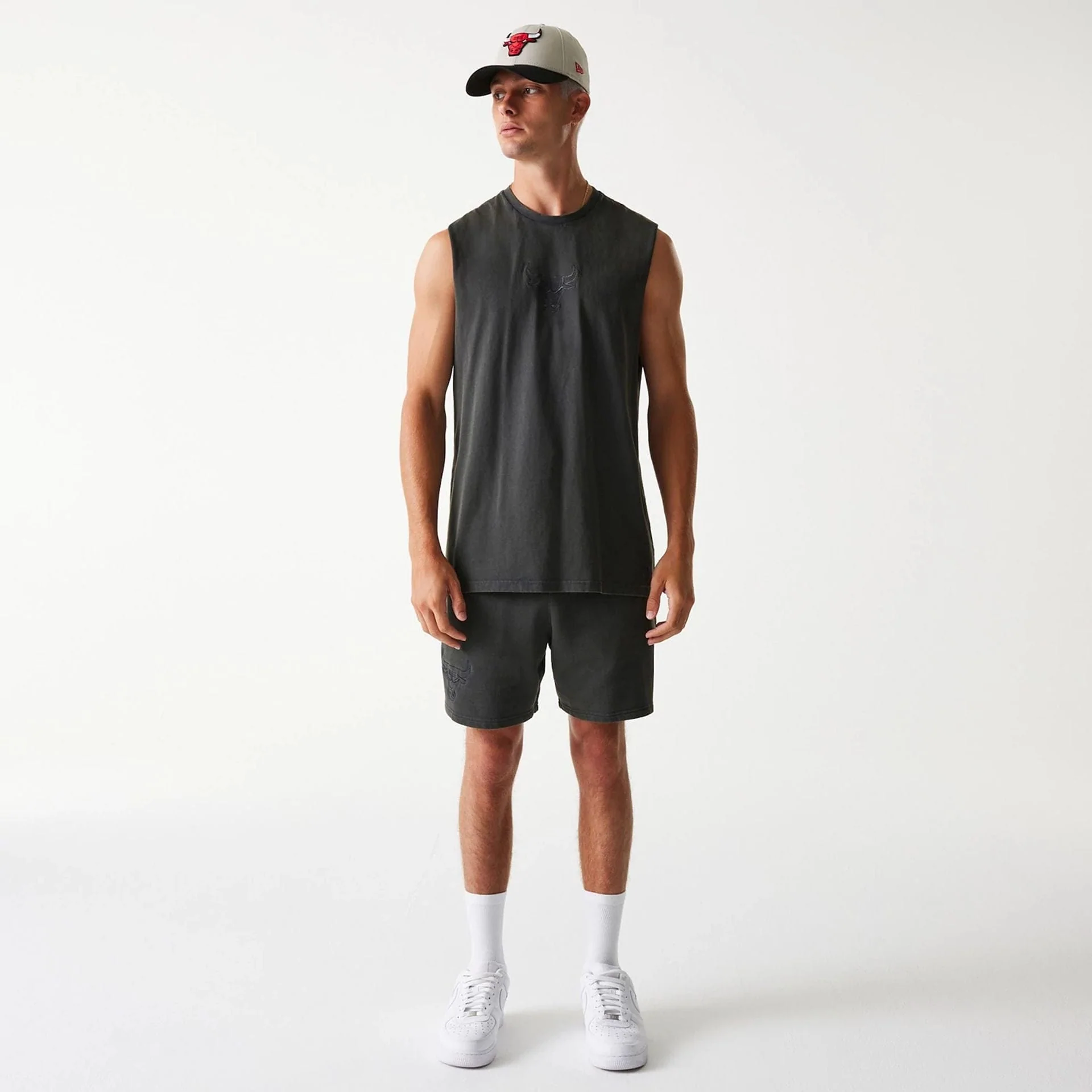 New Era Tank T-Shirt Graues Chicago Bulls NBA Washed Tanktop