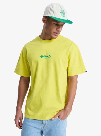 Quiksilver Flowers Surfing - T-Shirt für Männer in Bright Gelb & Grün Quiksilver Flowers Surfing - T-Shirt für Männer in Bright Gelb & Grün