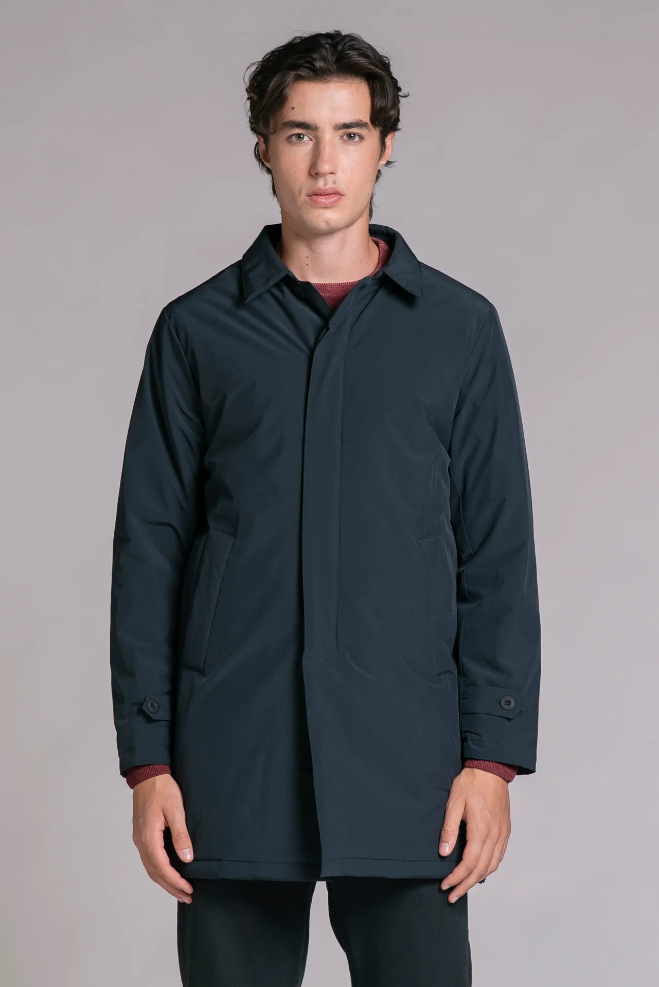 IMPURE Trench Coat Mantel - Regenmantel mit Innen-Steppung in Navy